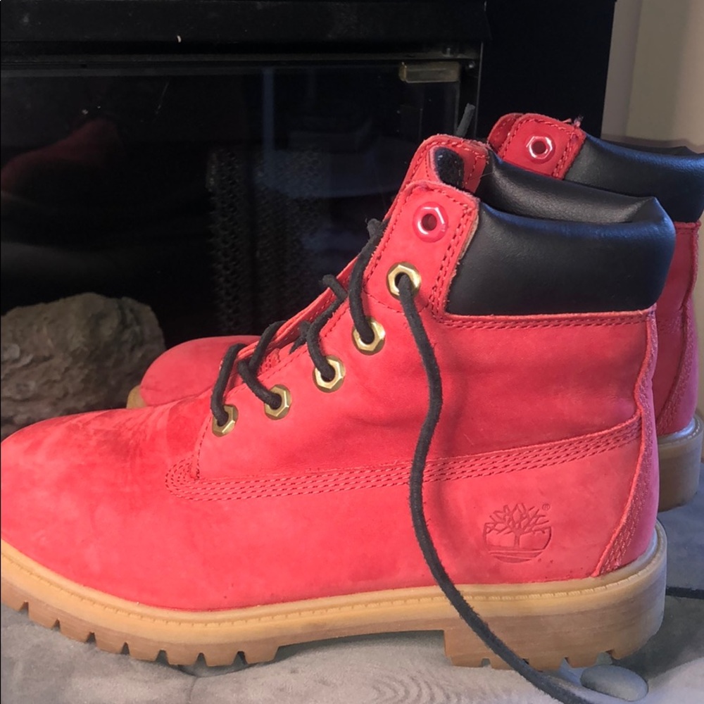 Red timberland boots. Great condition